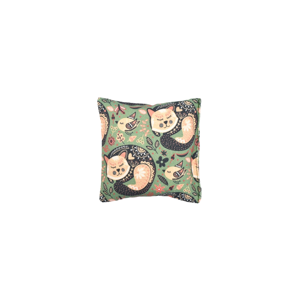 tribal-green-cat poduszeczka Green Cats, zabawka dla kota z ziołami, waleriana, matatabi, kocimiętka