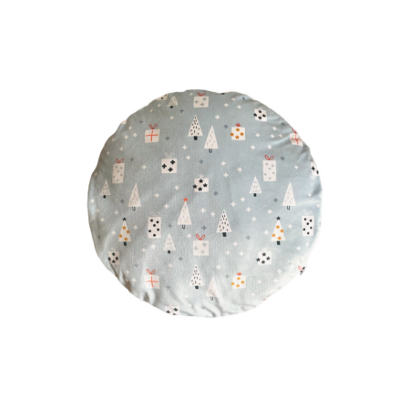 poducha christmas gift błękitne legowisko w choinki i prezenty dla psa kota