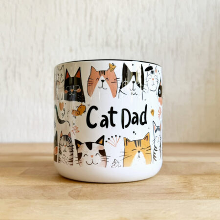 Kubek Cat Dad Orange