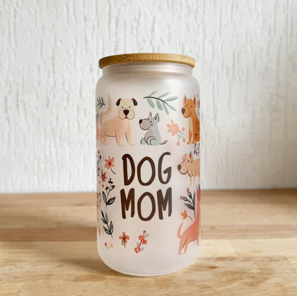 dogmomglassfrony szklanka dog mom summer