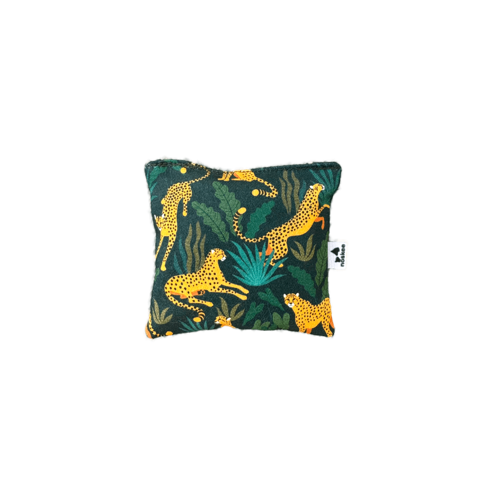 greencheetahillow poduszeczka tropical cheetah, poduszka dla kota z kocimiętką, walerianą, matatabi, zabawka dla kota brytyjskiego