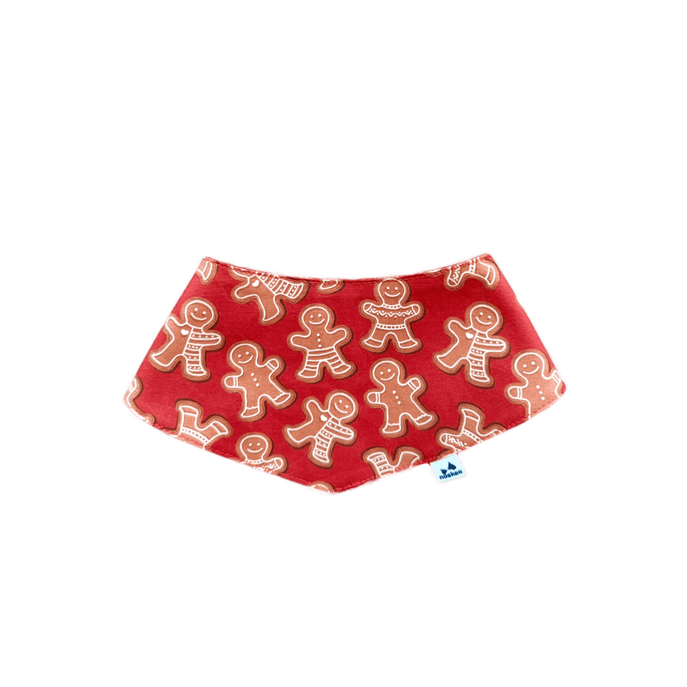 bandankaciastki bandanka gingerbread, czerwona świąteczna bandanka w pierniczki dla psa