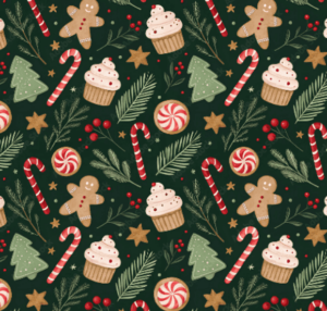 bandanka xmas, zielona bandanka pierniczkowa dla psa