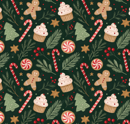 bandanka xmas, zielona bandanka pierniczkowa dla psa